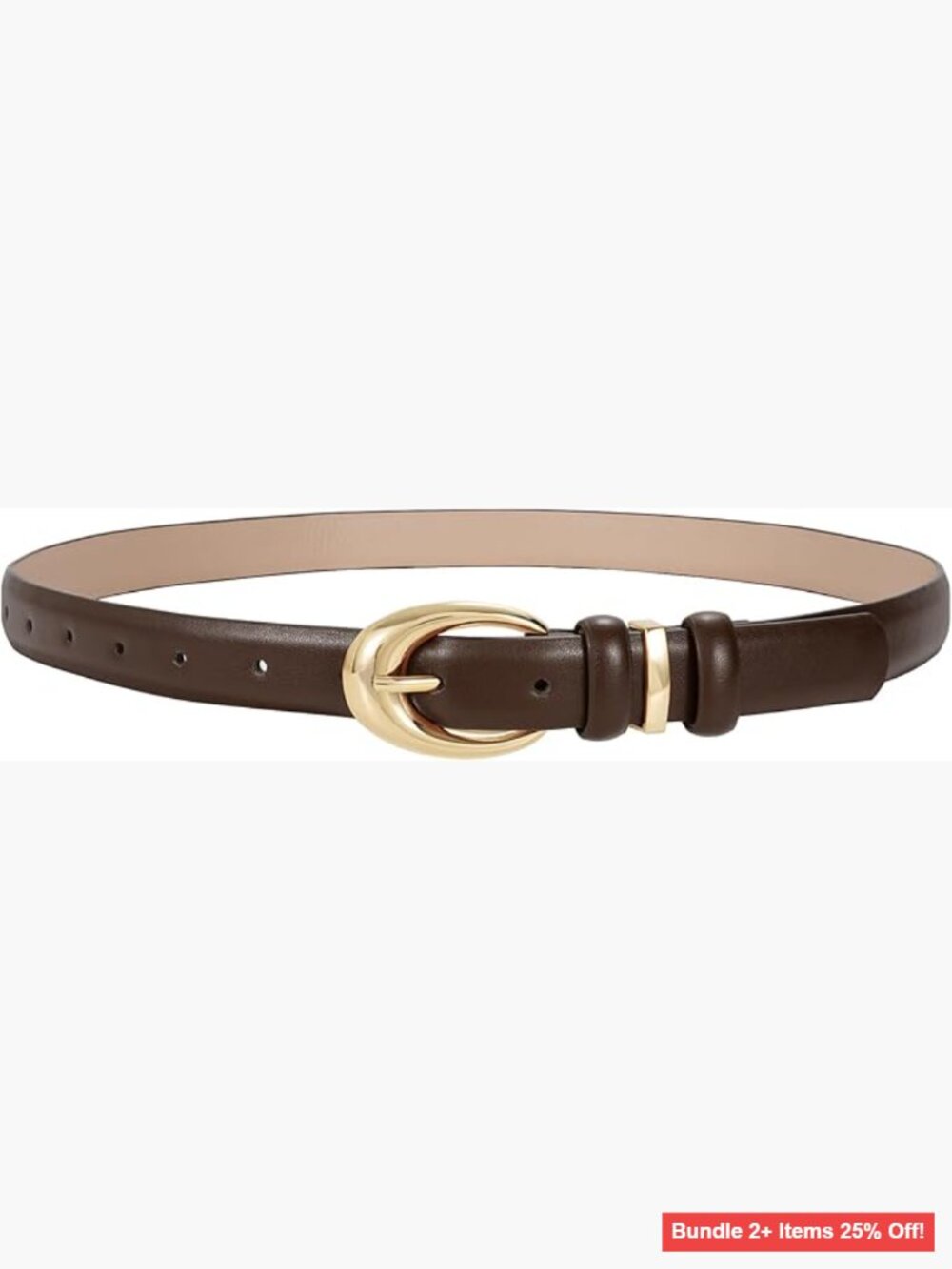Skinny Faux Leather Belt for Jeans and Dresses, Slim Fit